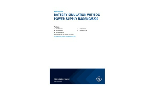 Batteriesimulation mit DC Netzteil R & S®NGM200