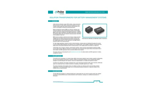 Isolationstransformatoren für Batteriemanagementsysteme