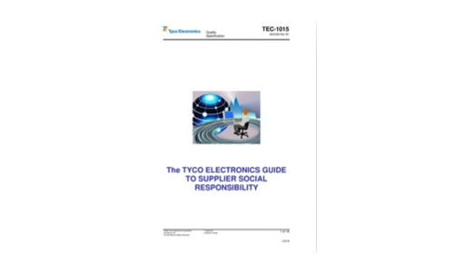 Der Tyco Electronics Guide für die soziale Verantwortung des Lieferanten